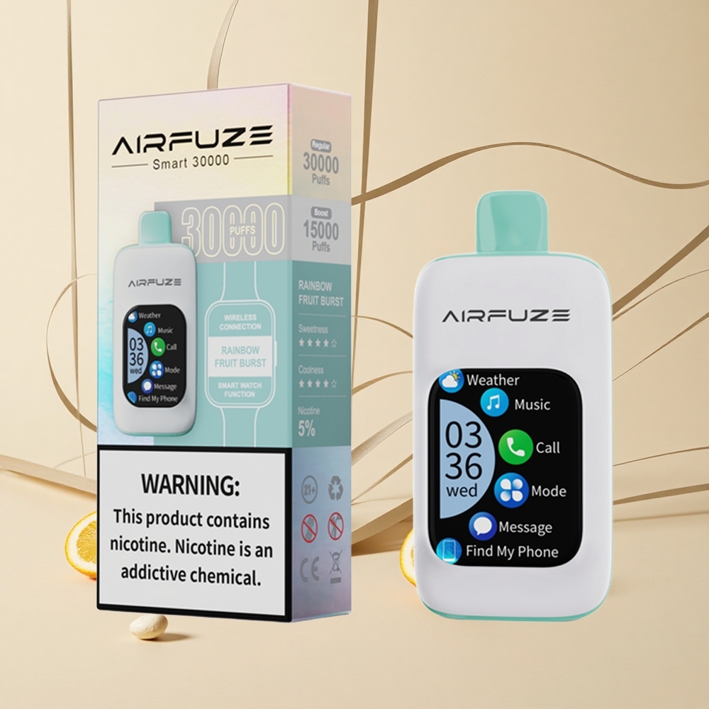 AirFuze Smart 30000 Puffs Dúhový Ovocný Výbuch Jednorazové Vape, 5% Nikotínu, 900mAh Batéria