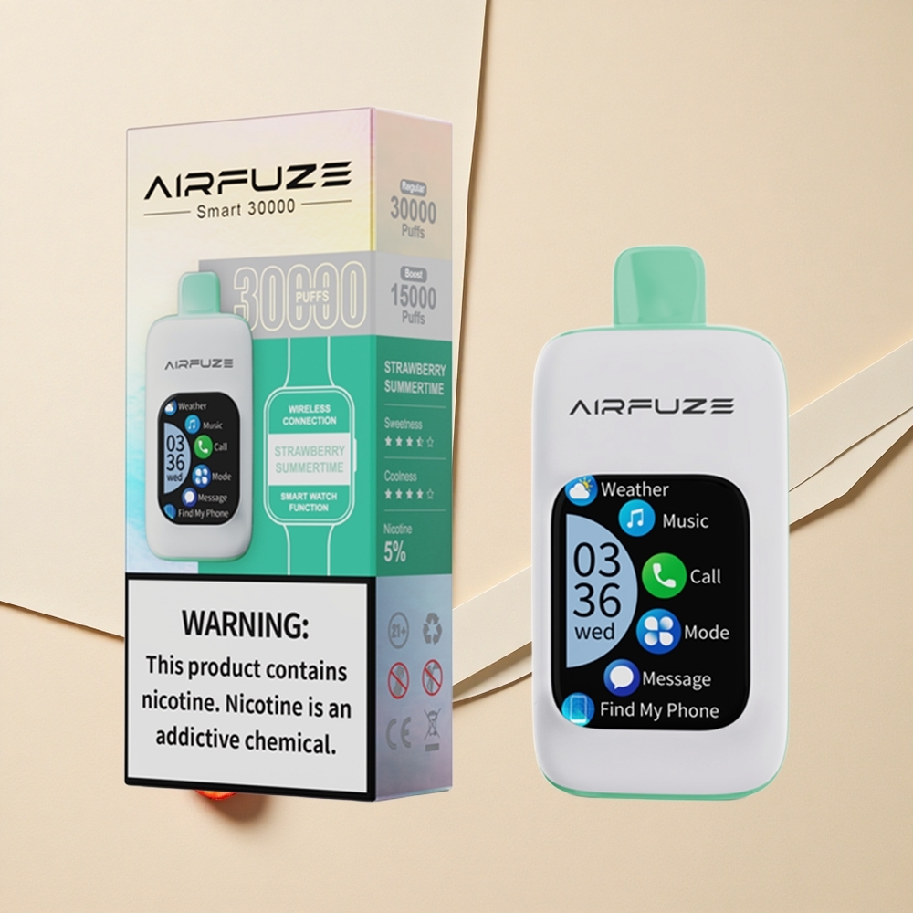 AirFuze Smart 30000 Puffs Jednorazové Vape Jahodové Leto 900mAh Type-C