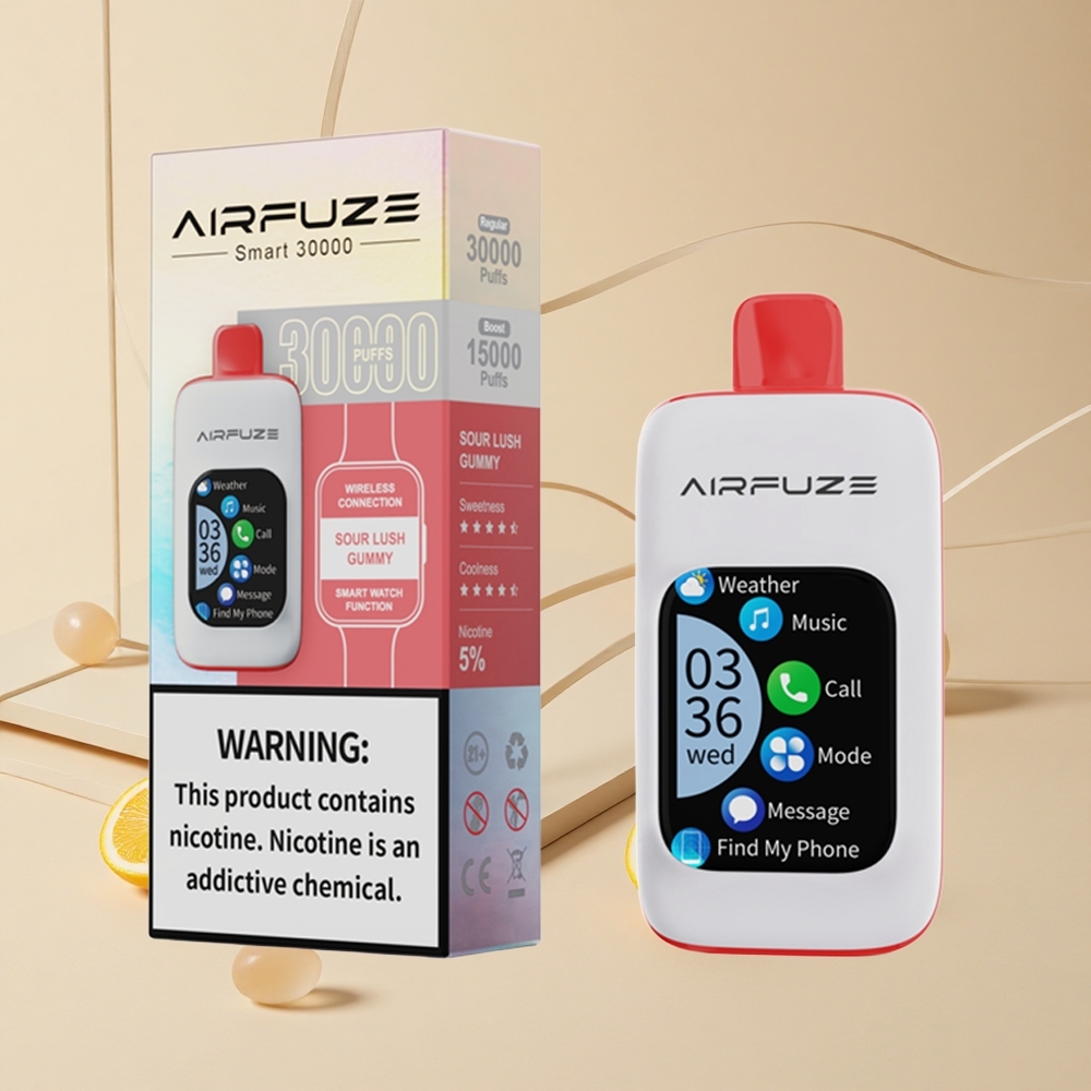 AirFuze Smart 30000 Puffs Jednorazové Vape Kyslá Lúš Gummy 2.01\"TFT 900mAh