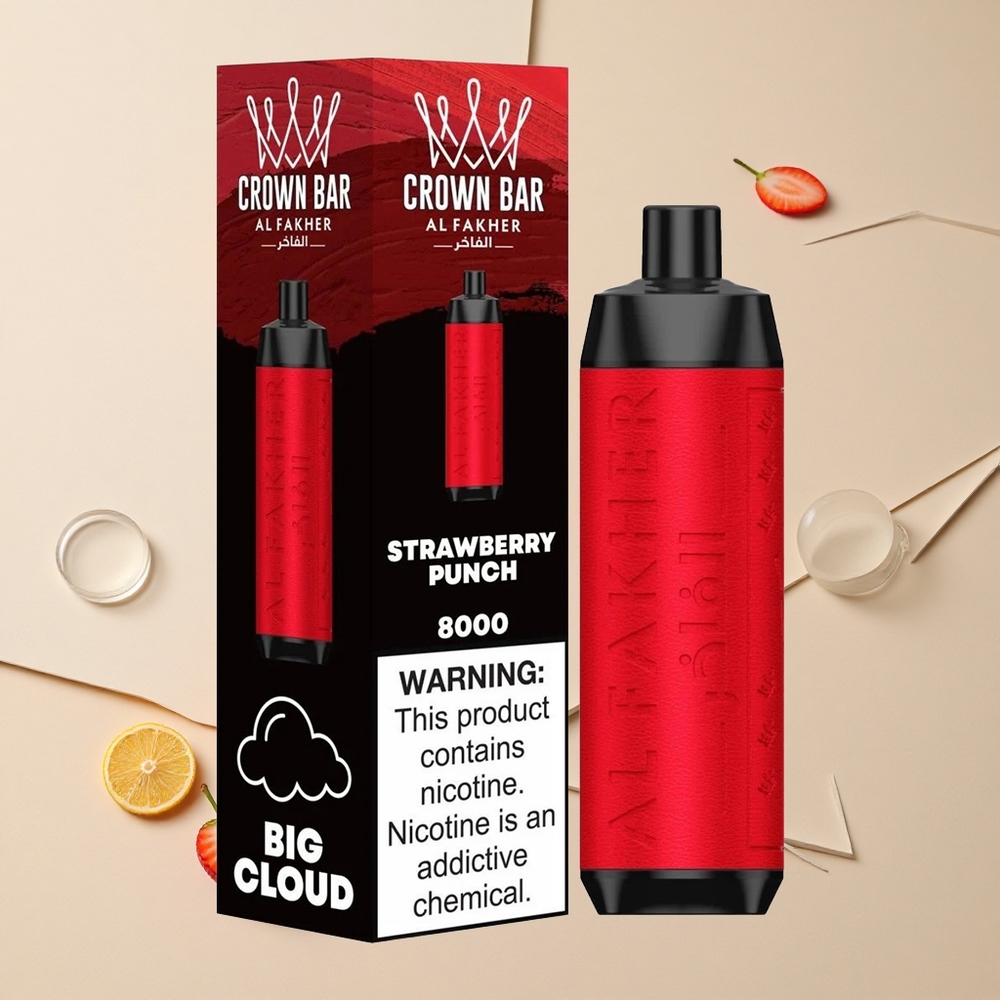 Al Fakher Crown Bar 8000 Jahodová Punč 18ml 5mg