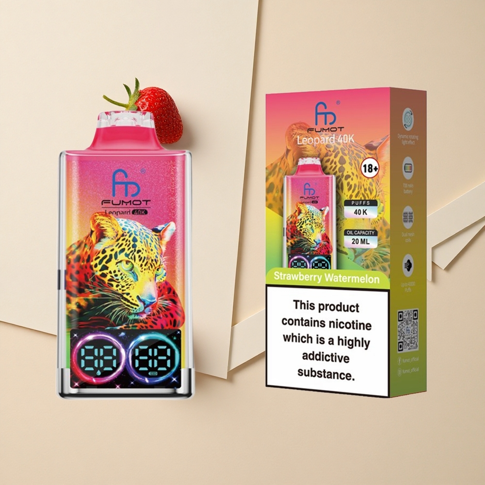 Fumot Leopard 40000 Púchov Jednorazové Vape Jahoda Vodný Melón 0%,2%,3%,5% Nikotínu 700mAh Batéria