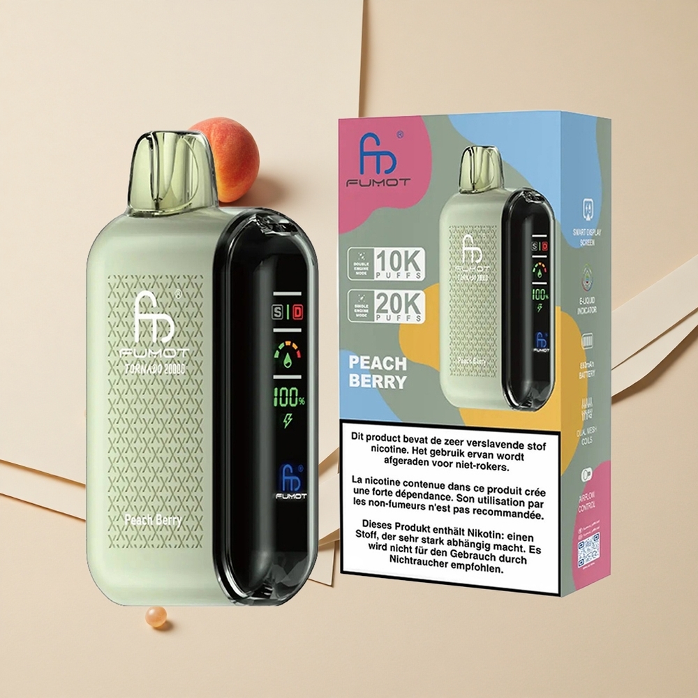 Fumot Tornado 20000 Púchov Broskyňa Bobule 20ml Kapacita 850mAh Batéria