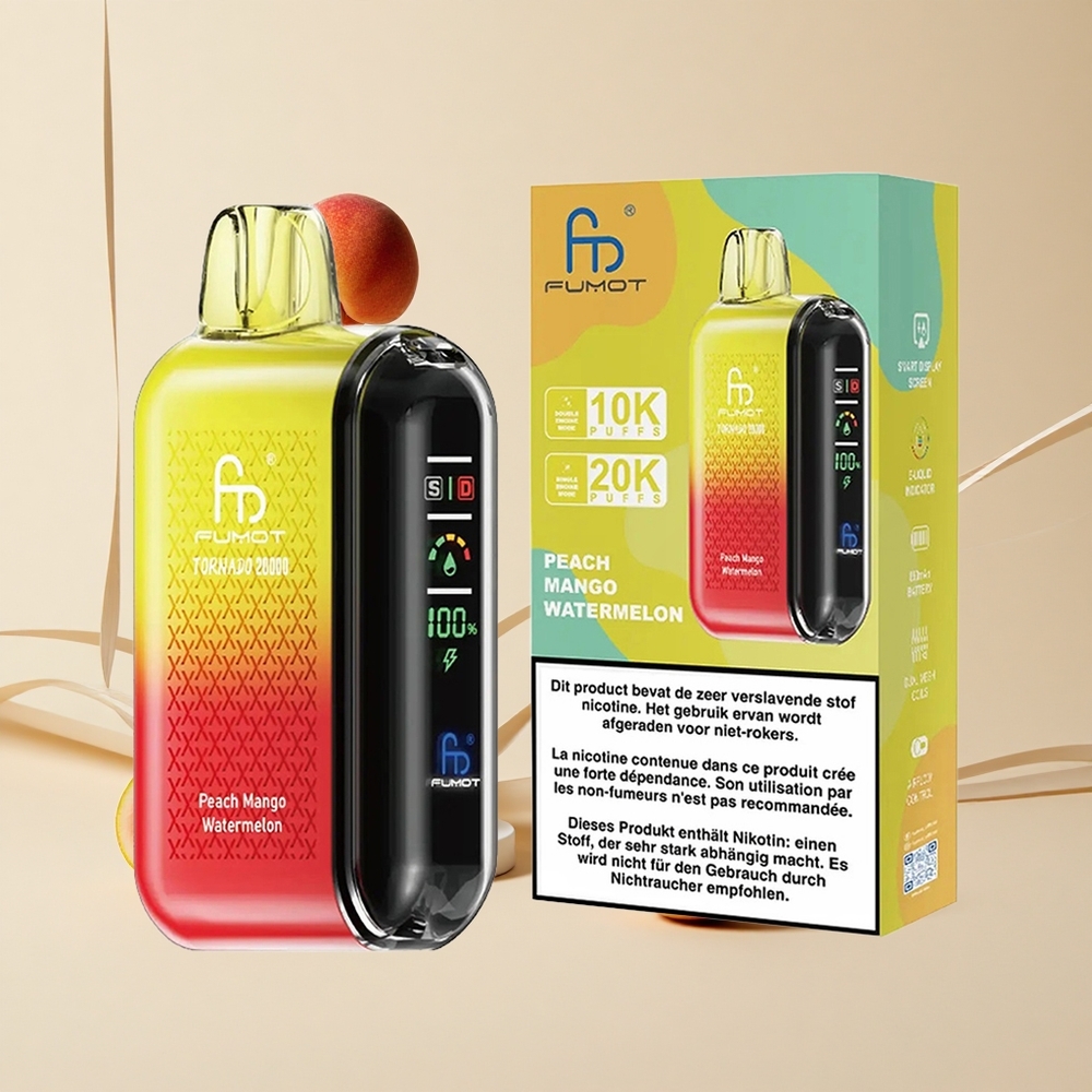 Fumot Tornado 20000 Púchov Broskyňa Mango Vodný melón 20ml Kapacita 850mAh Batéria