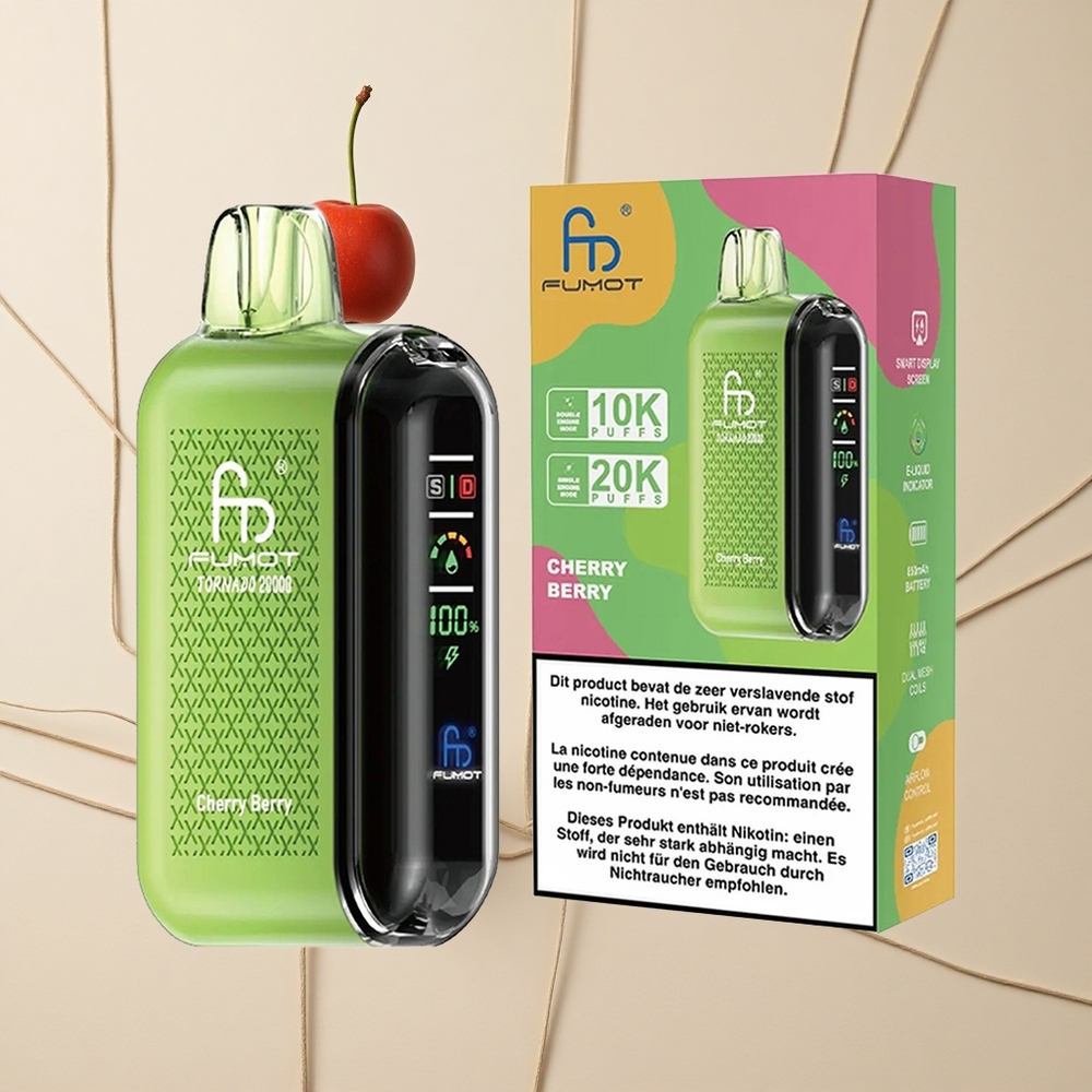 Fumot Tornado 20000 Púchov Dual Mesh Coil Smart Display Čerešňa Bobule