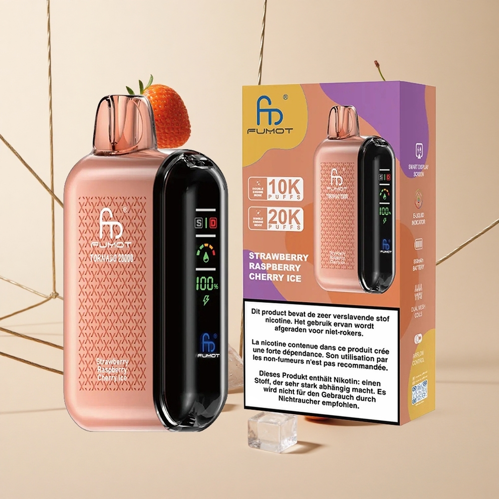 Fumot Tornado 20000 Púchov Jahoda Malina Čerešňa Ľad Dual Mesh Cievka 20ml E-liquid