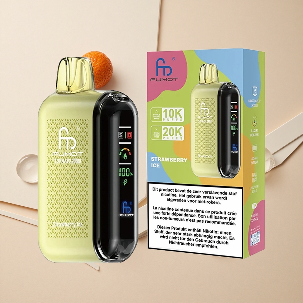 Fumot Tornado 20000 Púchov Jahodový ľad 20ml Kapacita a 850mAh Batéria