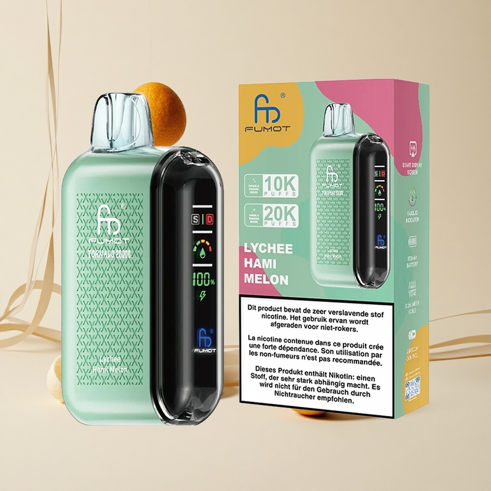 Fumot Tornado 20000 Púchov Jednorazové Vape Lychee Hami Melón 20ml Kapacita 850mAh Batéria