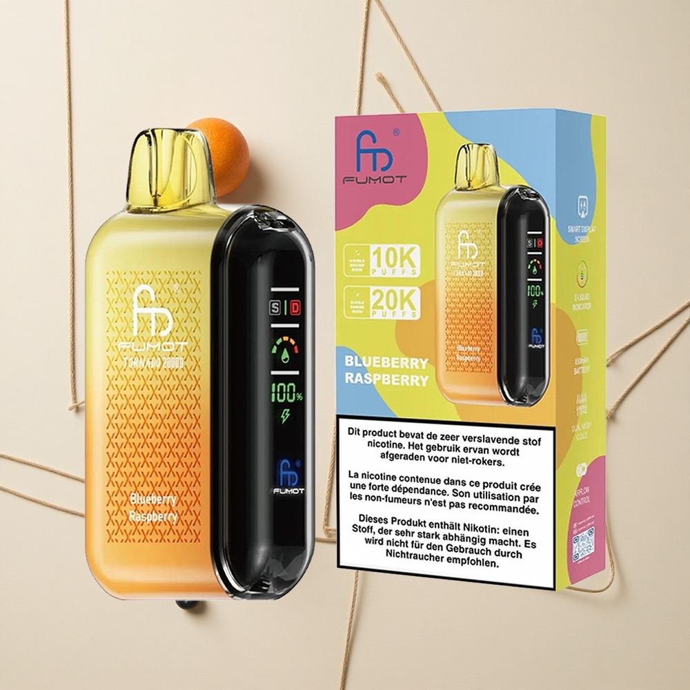 Fumot Tornado 20000 Púchov Jednorazové Vape Čučoriedka Malina 20ml Kapacita 850mAh Batéria