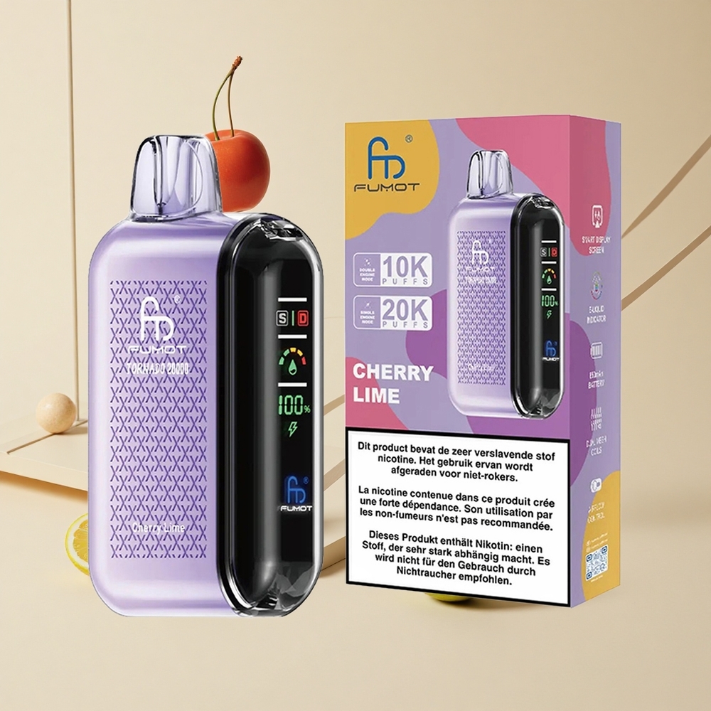 Fumot Tornado 20000 Púchov Čerešňa Limeta 20ml Kapacita 850mAh Batéria
