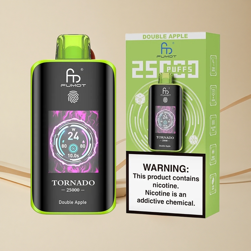 Fumot Tornado 25000 Púchov Batéria 700mAh a Typ-C Nabíjanie Dvojité Jablko