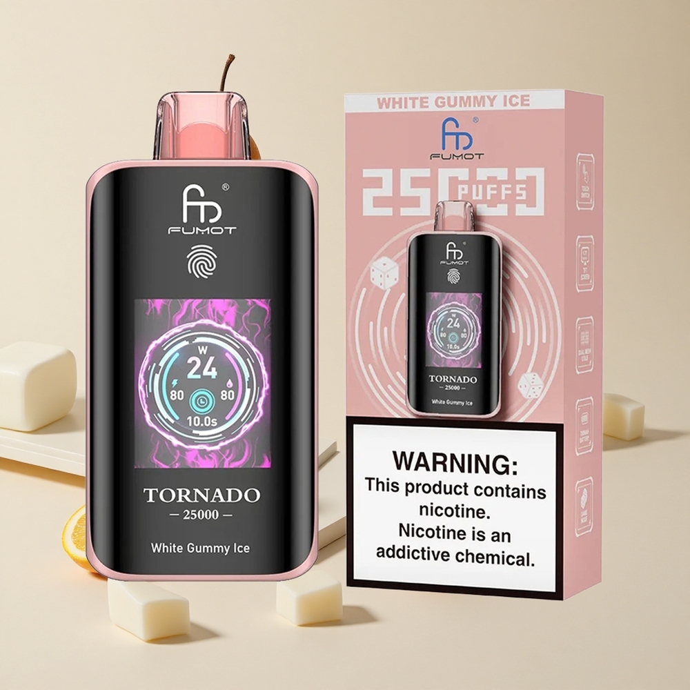 Fumot Tornado 25000 Púchov Biela Žuvačková Mráz s 20ml Kvapalinou a 700mAh Batéria