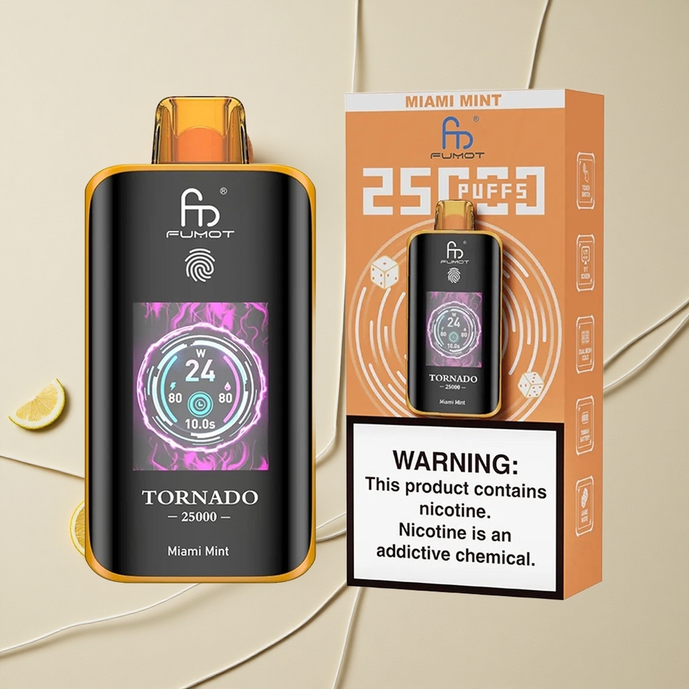 Fumot Tornado 25000 Púchov Jednorazové Vape Miami Mätová 20ml Preplnená Tekutina 700mAh Batéria