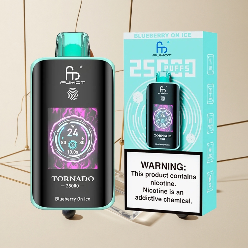 Fumot Tornado 25000 Púchov Jednorazové Vape Čučoriedka Na Ľade 20ml Prédplnená Kvapalina a 700mAh Dobíjateľná Batéria