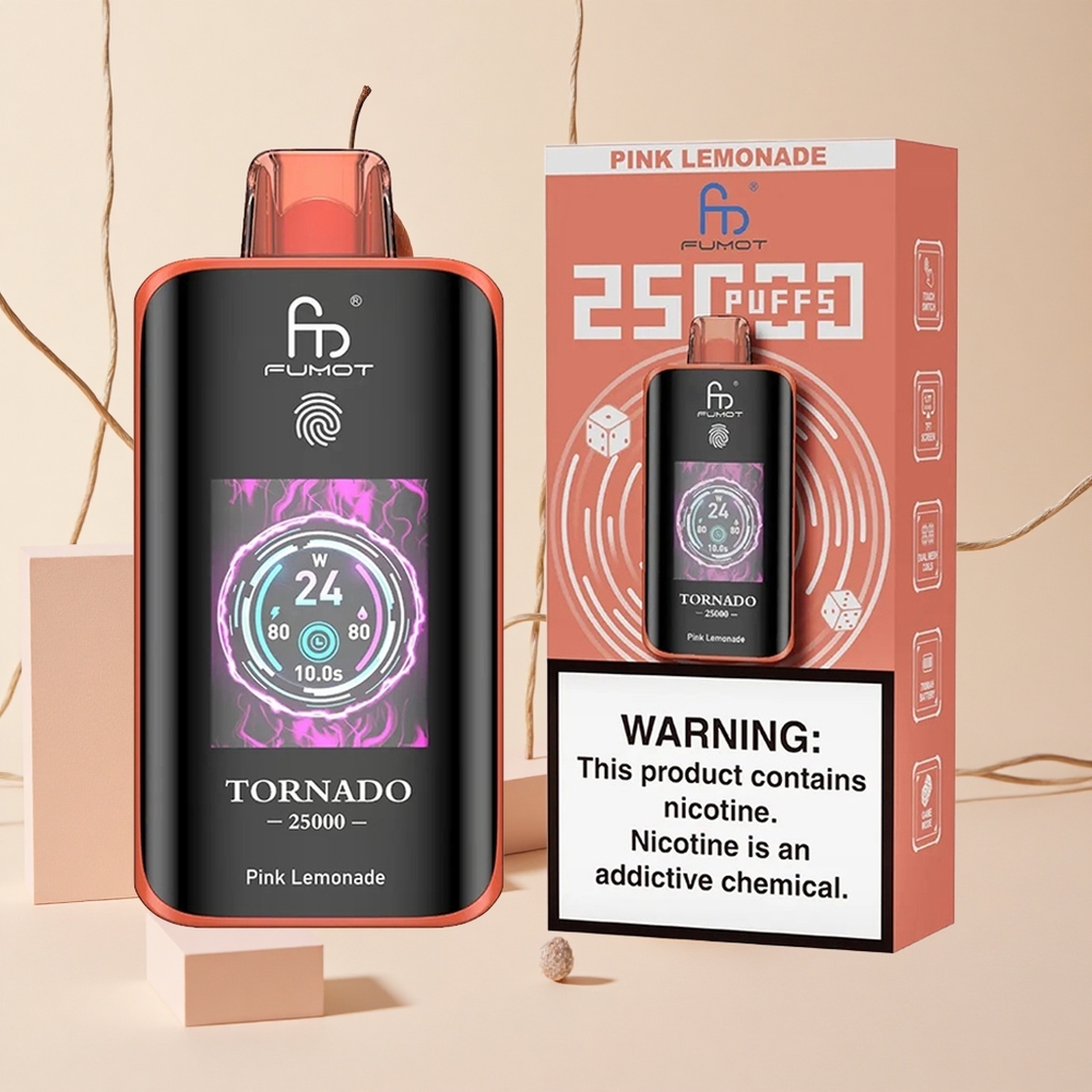 Fumot Tornado 25000 Púchov Ružová Limonáda HD Displej a 20ml Náplň