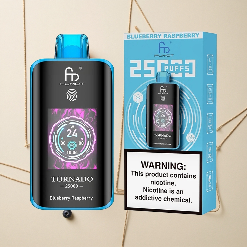 Fumot Tornado 25000 Púchov Čučoriedka Malina HD Obrazovka 700mAh Batéria