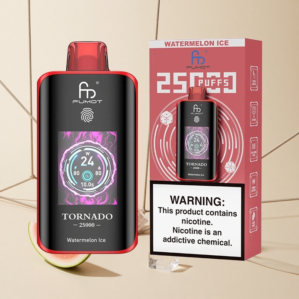 Fumot Tornado 25000 Puffs Vodný melón ľad 700mAh Batéria 20ml Náplň